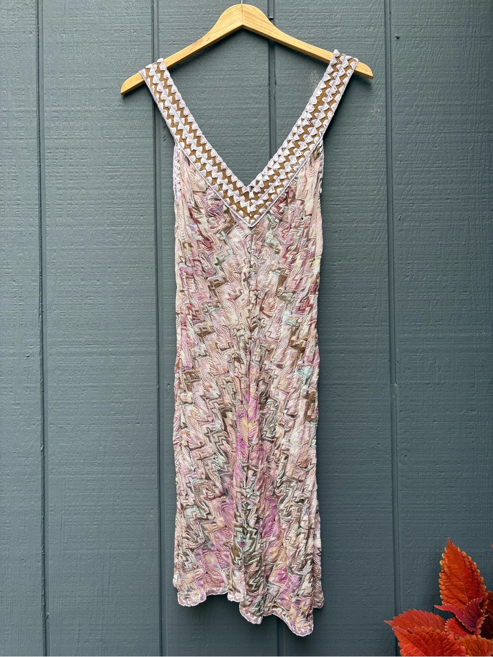 Missoni Sleeveless V-Neck Pastel Zigzag Mini Dress Sz 40 - Picture 1 of 7